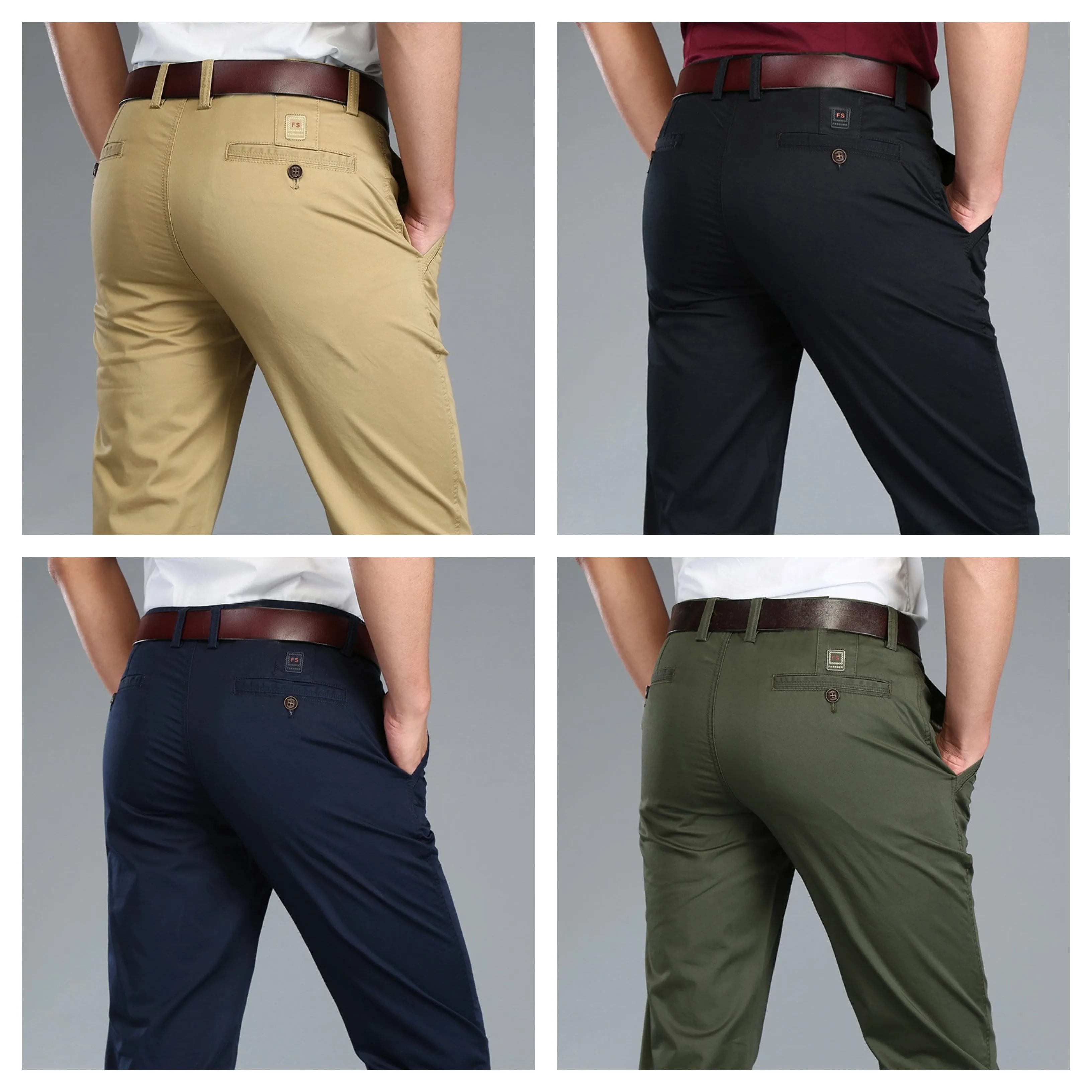 Funki Buys | Pants | Men's Trousers Straight Leg Business Pants