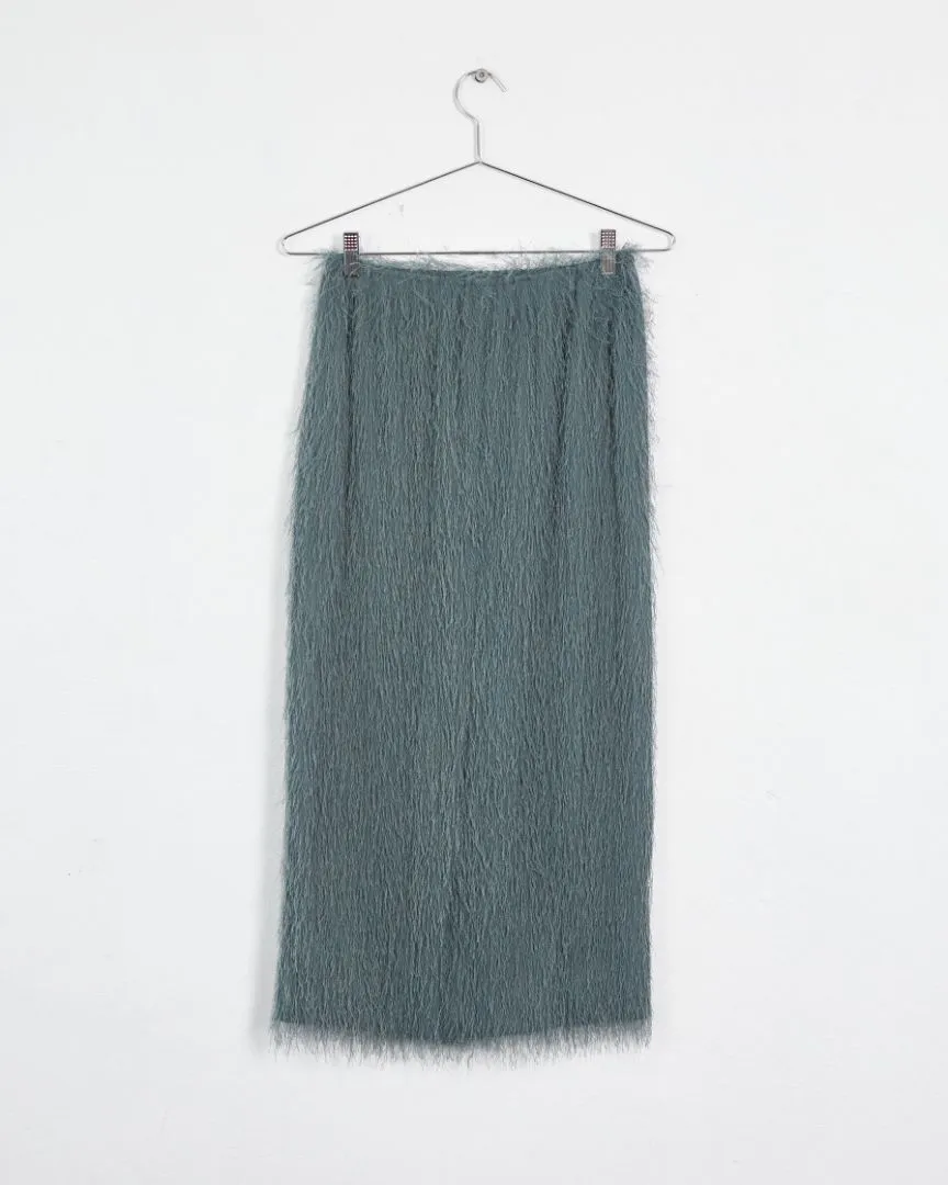 Gauchere spring '23 fringed midi skirt, green, 6