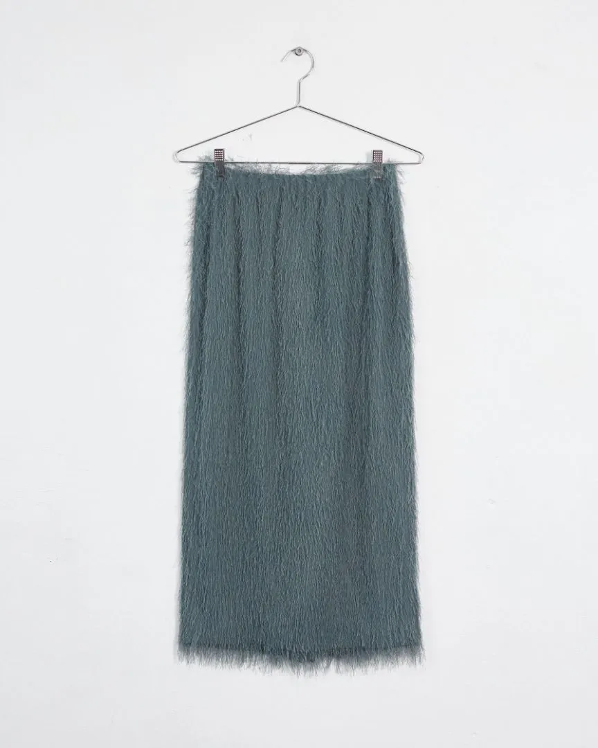 Gauchere spring '23 fringed midi skirt, green, 6