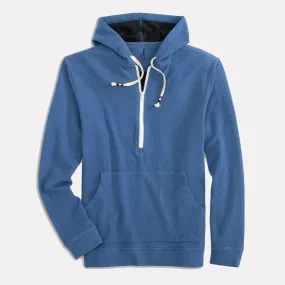 Georgie Quarter Zip Popover Hoodie Sweatshirt / Laguna Blue