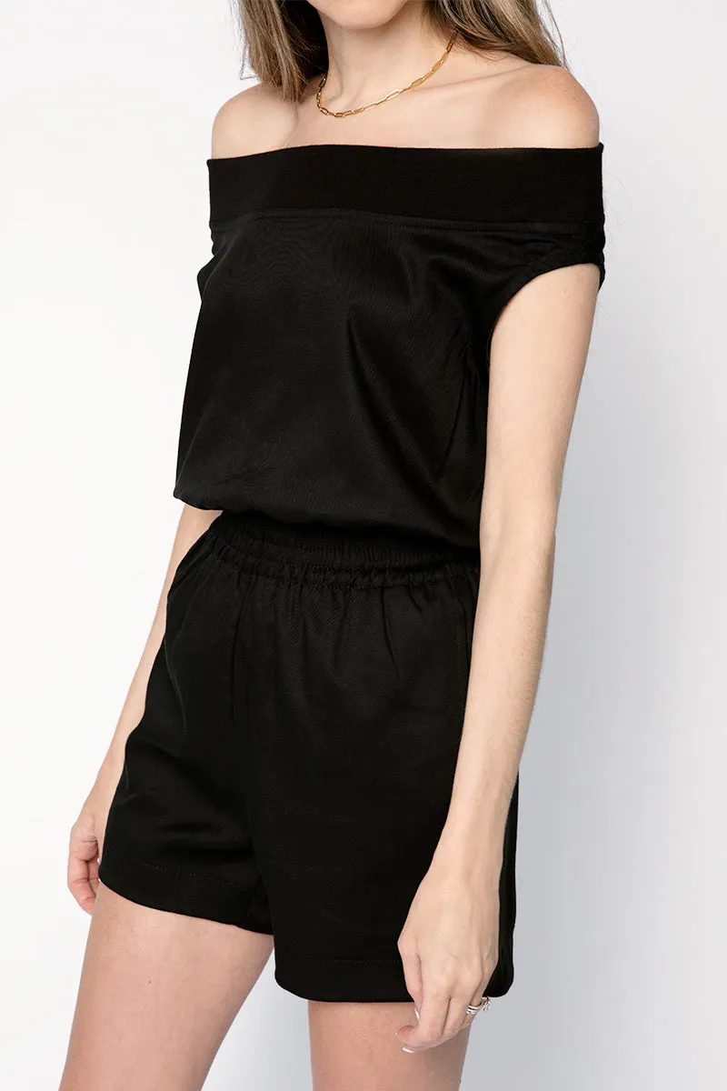 Ginnie Sleeveless Romper in Black