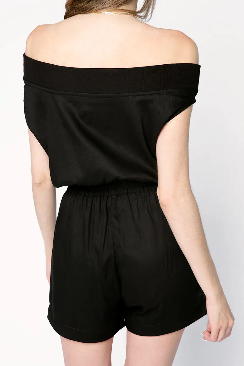 Ginnie Sleeveless Romper in Black