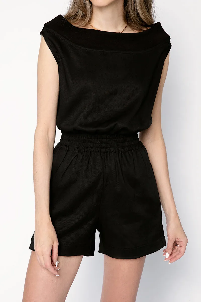 Ginnie Sleeveless Romper in Black