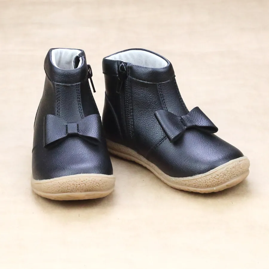 Girls Bow Leather Ankle Boot