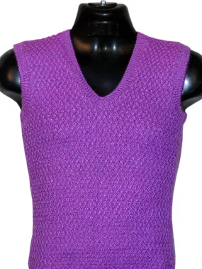 GraminArts Handmade Violet Vardhman Woollen Knitted Half Sweater For Men