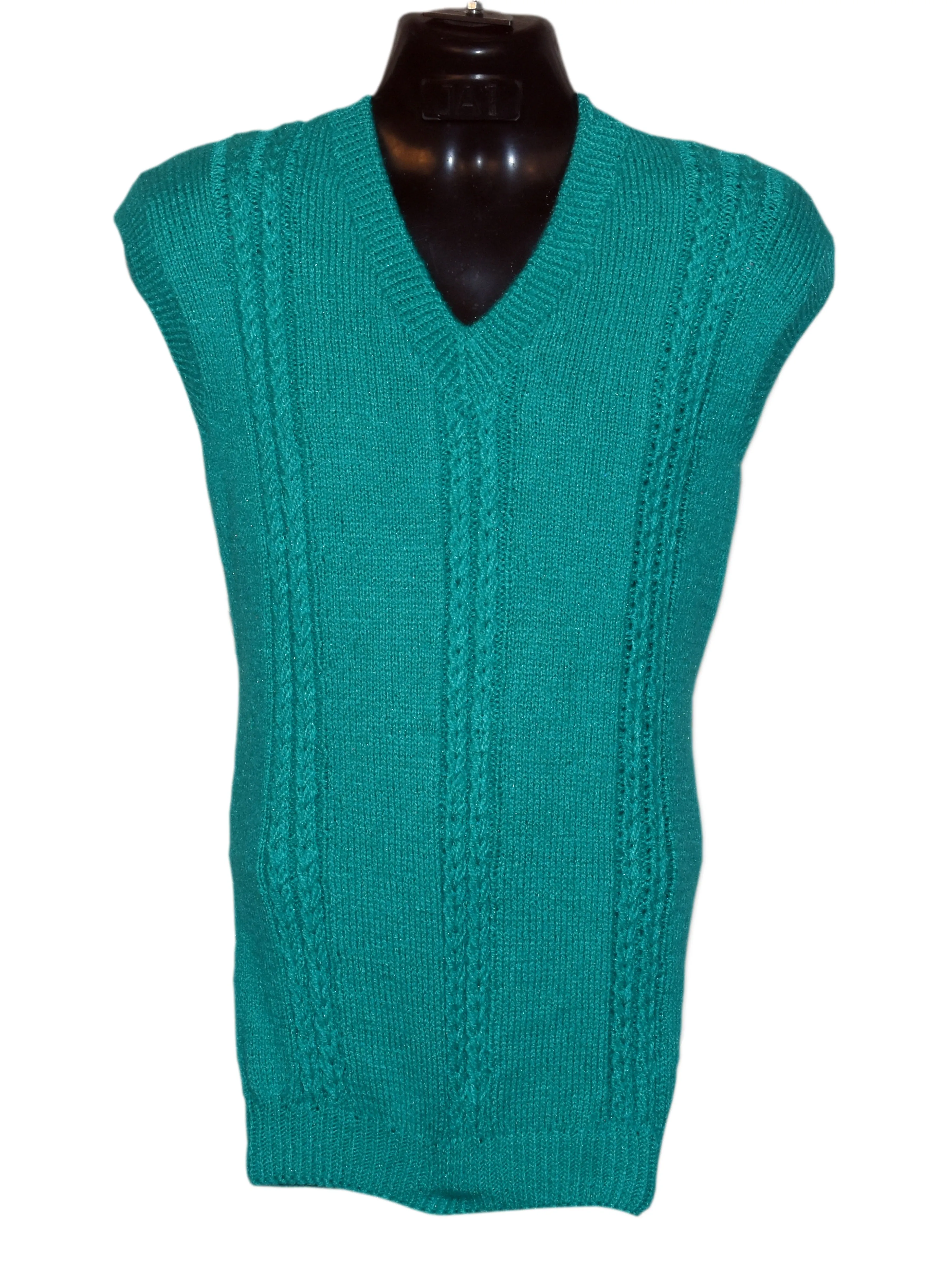 Graminarts Handmade Woollen Light Sea Green Color Sleeveless Sweater For Men