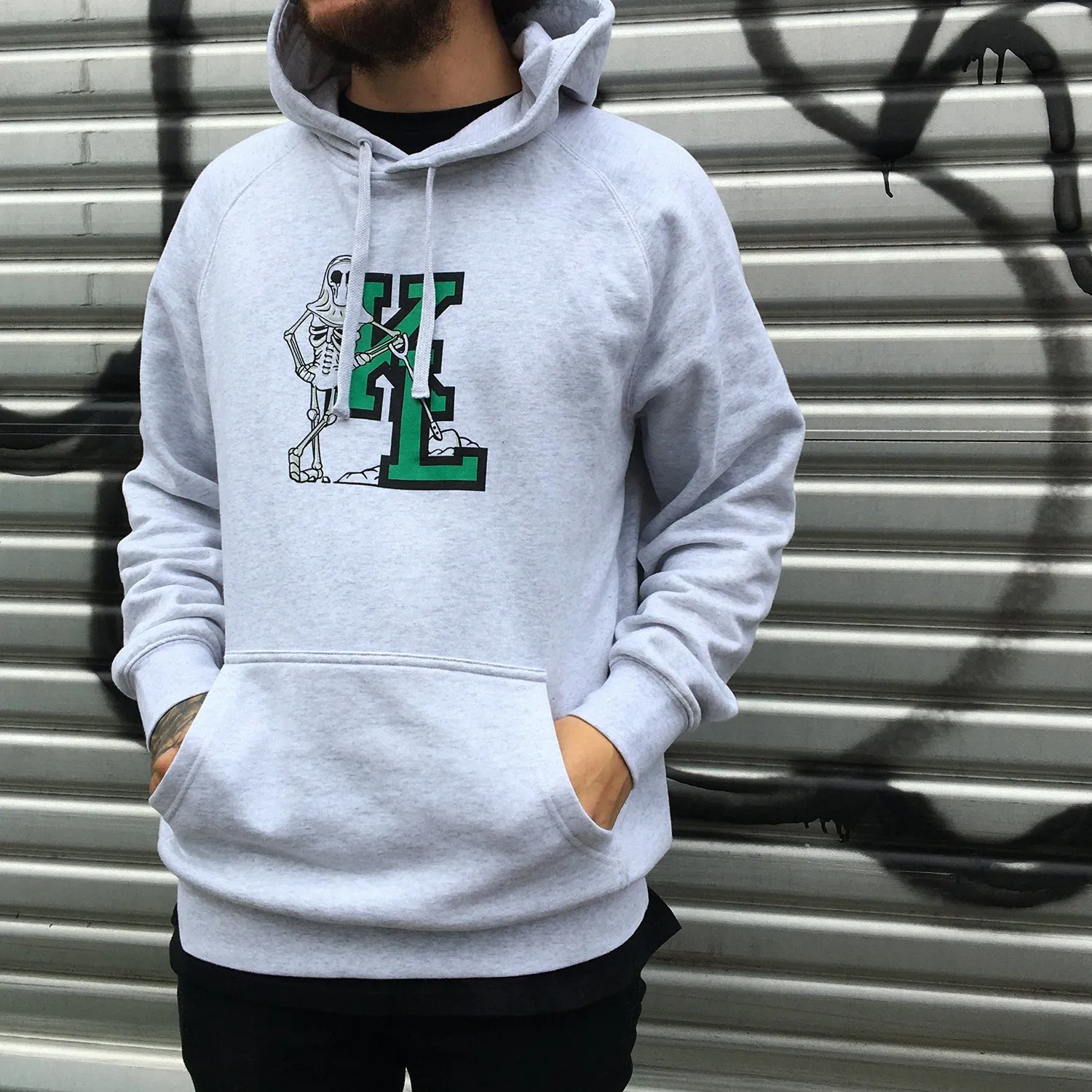 Grave Digger Hoodie (Grey/Green)