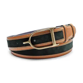 Green/Tan Mix Coltrane Bridle Buckle Belt