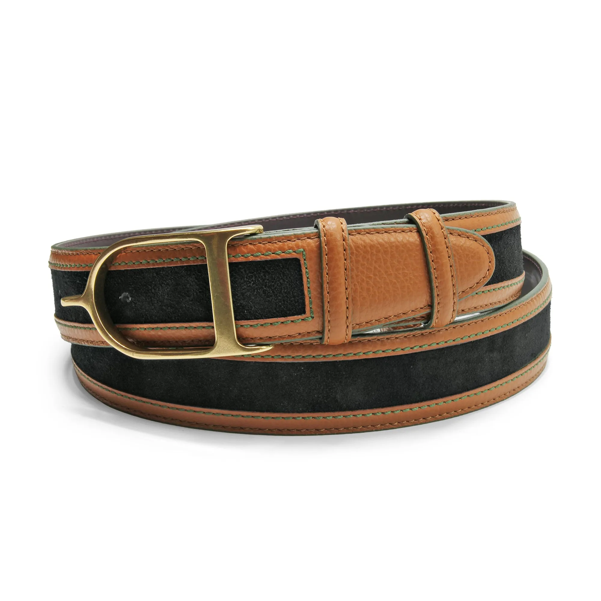 Green/Tan Mix Coltrane Bridle Buckle Belt