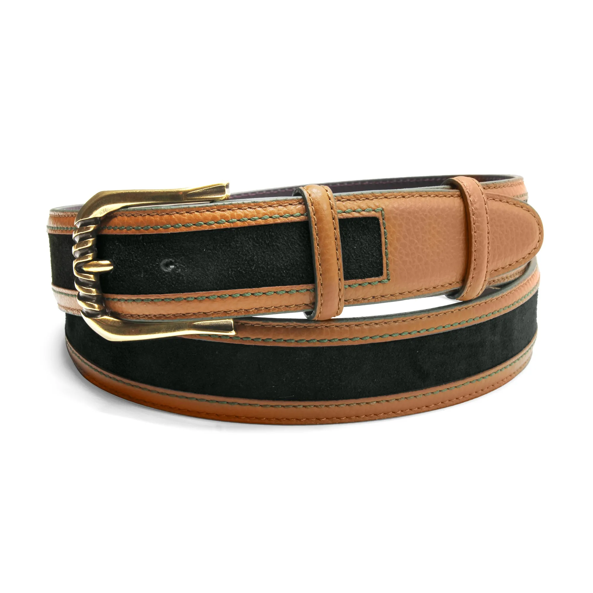 Green/Tan Mix Coltrane Ridged Prong Belt