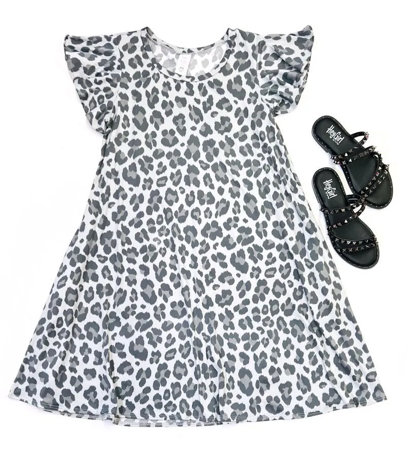 Grey Animal Print Dress