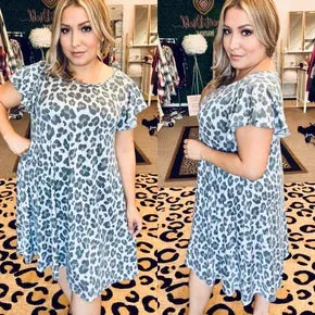 Grey Animal Print Dress