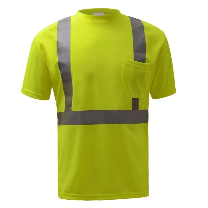 GSS Standard Class 2 Moisture Wicking Short Sleeve Safety T-Shirt With Chest Pocket