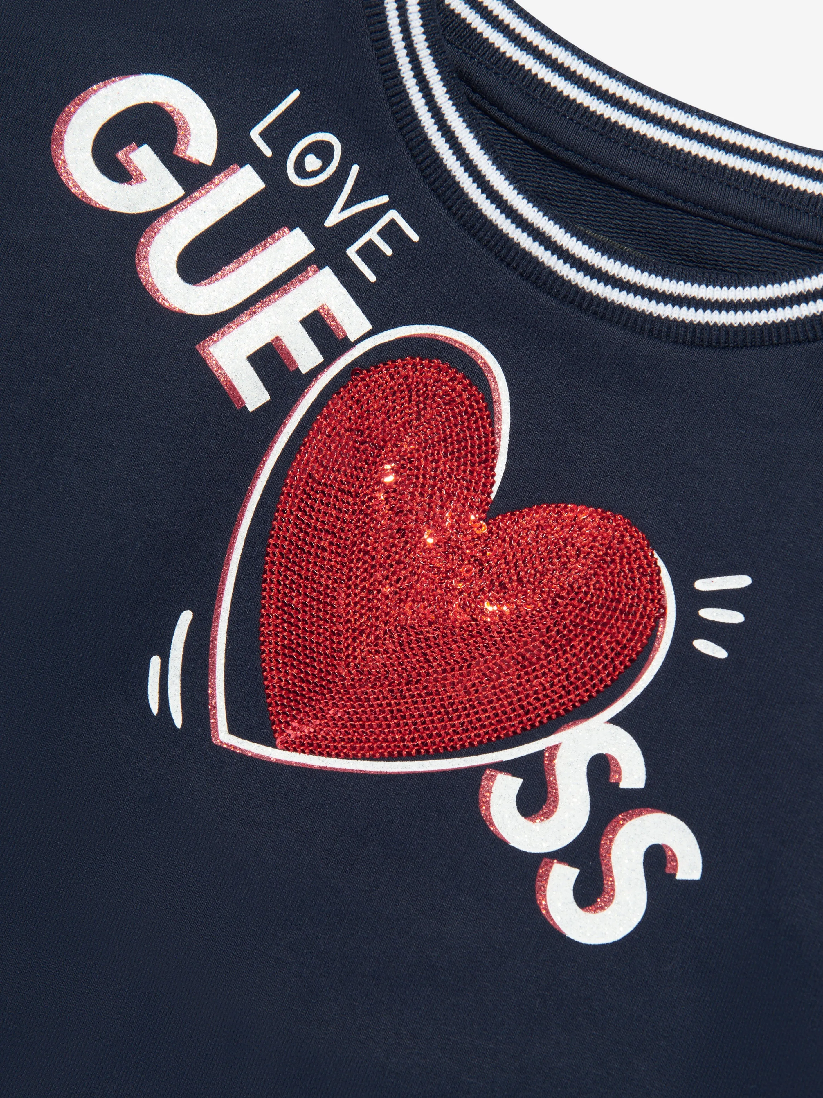 Guess Girls Logo Sweater Dress in Navy