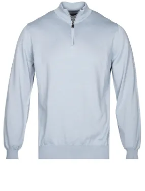 Half Zip High Neck Sweater Blue