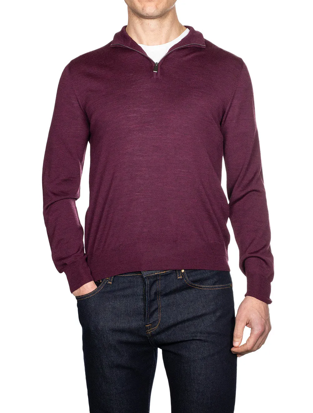 Half Zip Knitwear Wine