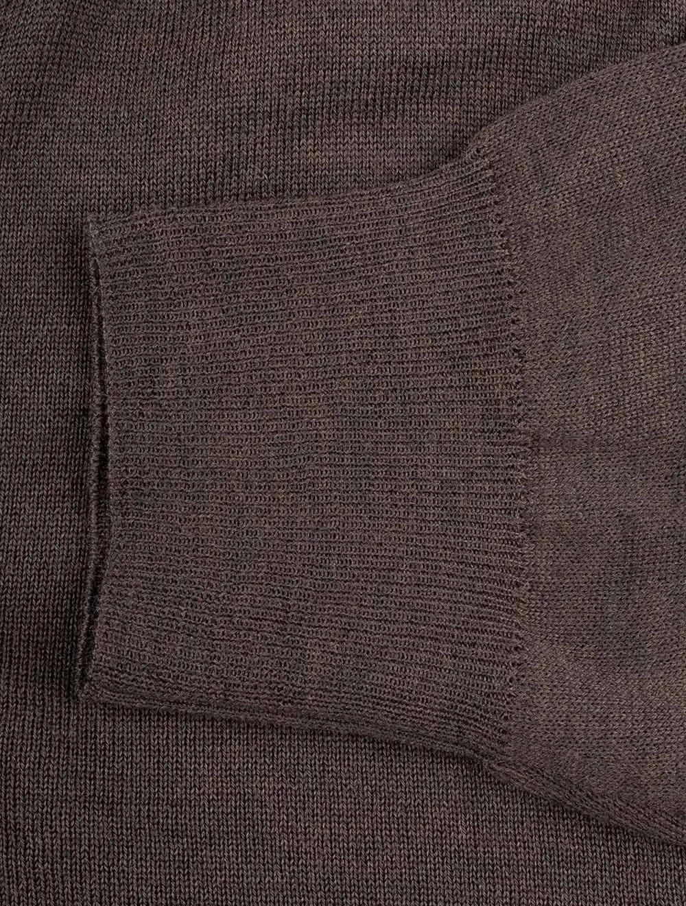 Half Zip Merino Wool Knitwear Brown