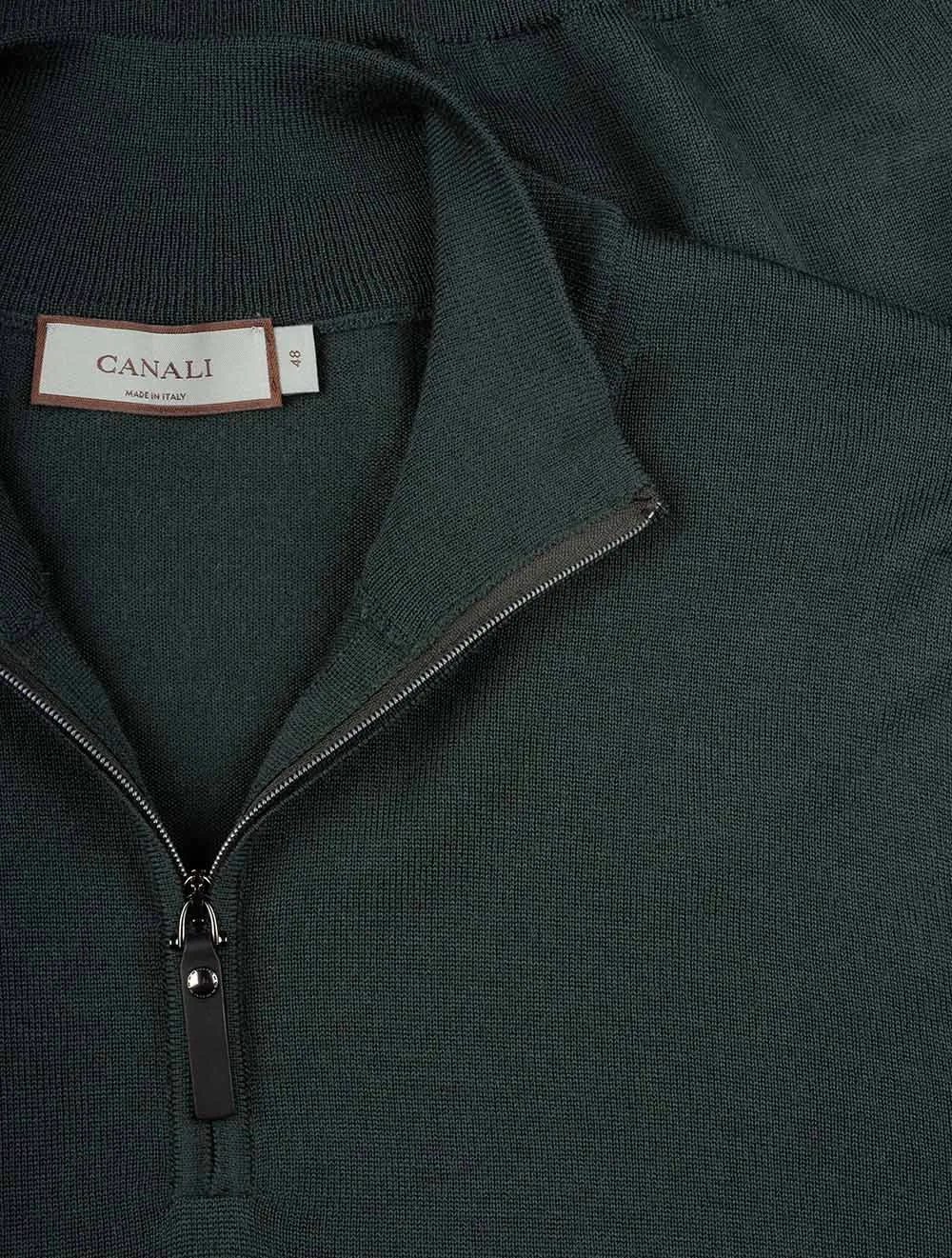 Half Zip Merino Wool Knitwear Green