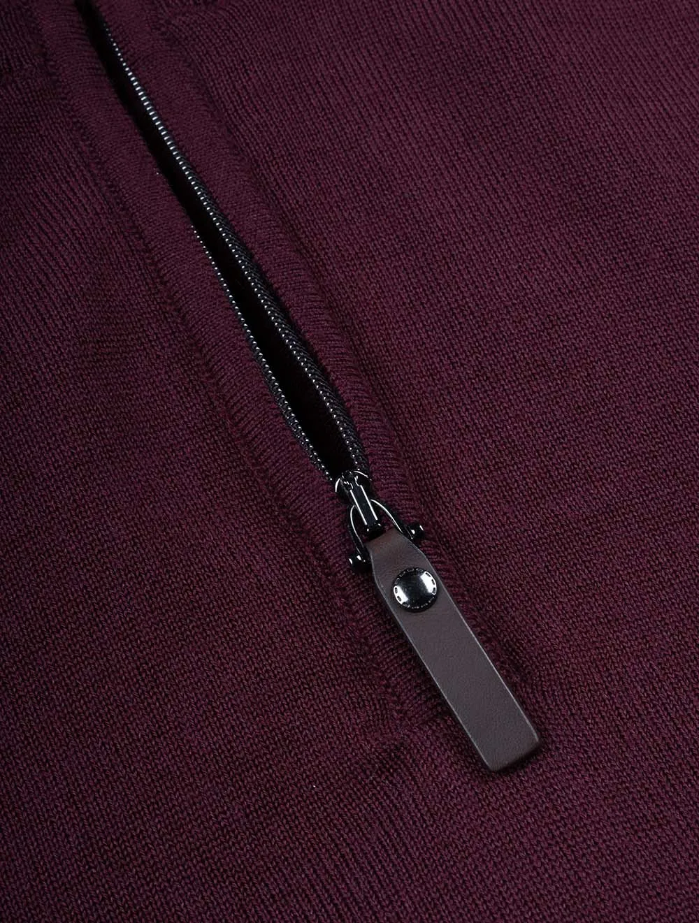 Half Zip Merino Wool Knitwear Wine