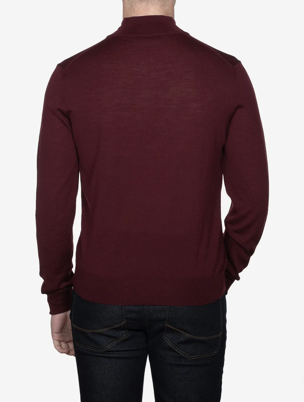 Half Zip Merino Wool Knitwear Wine