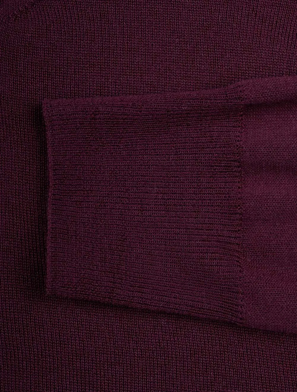 Half Zip Merino Wool Knitwear Wine