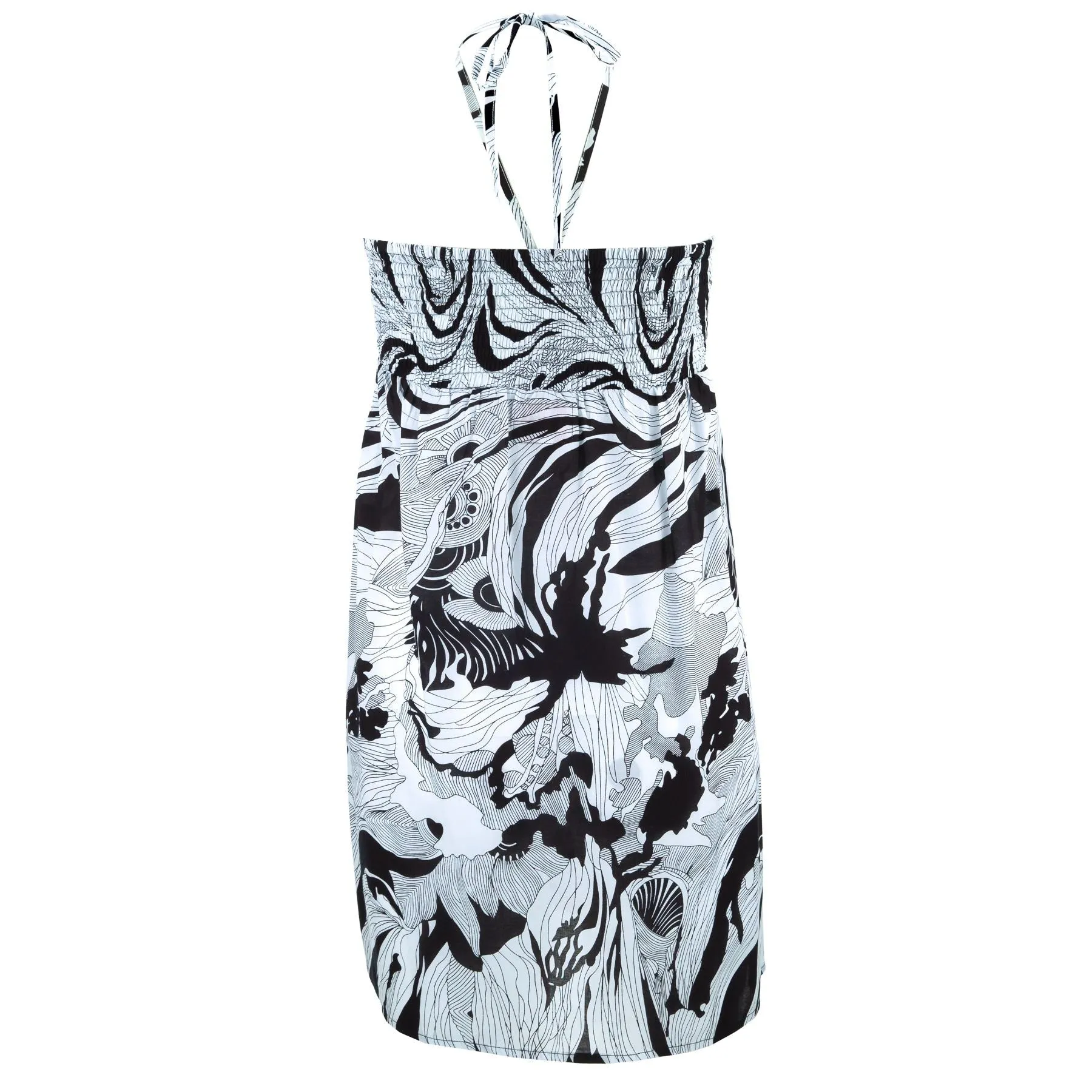 Halterneck Wrinkle Dress - Aubrey Black