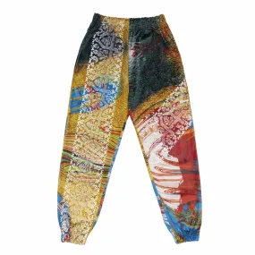 Hand Block Printed "RAVE" Velvet Sweatpants