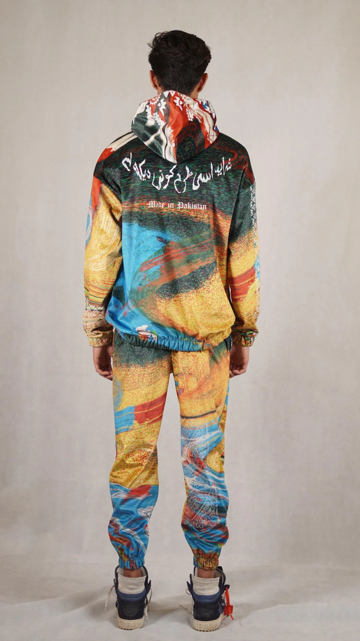 Hand Block Printed "RAVE" Velvet Sweatpants