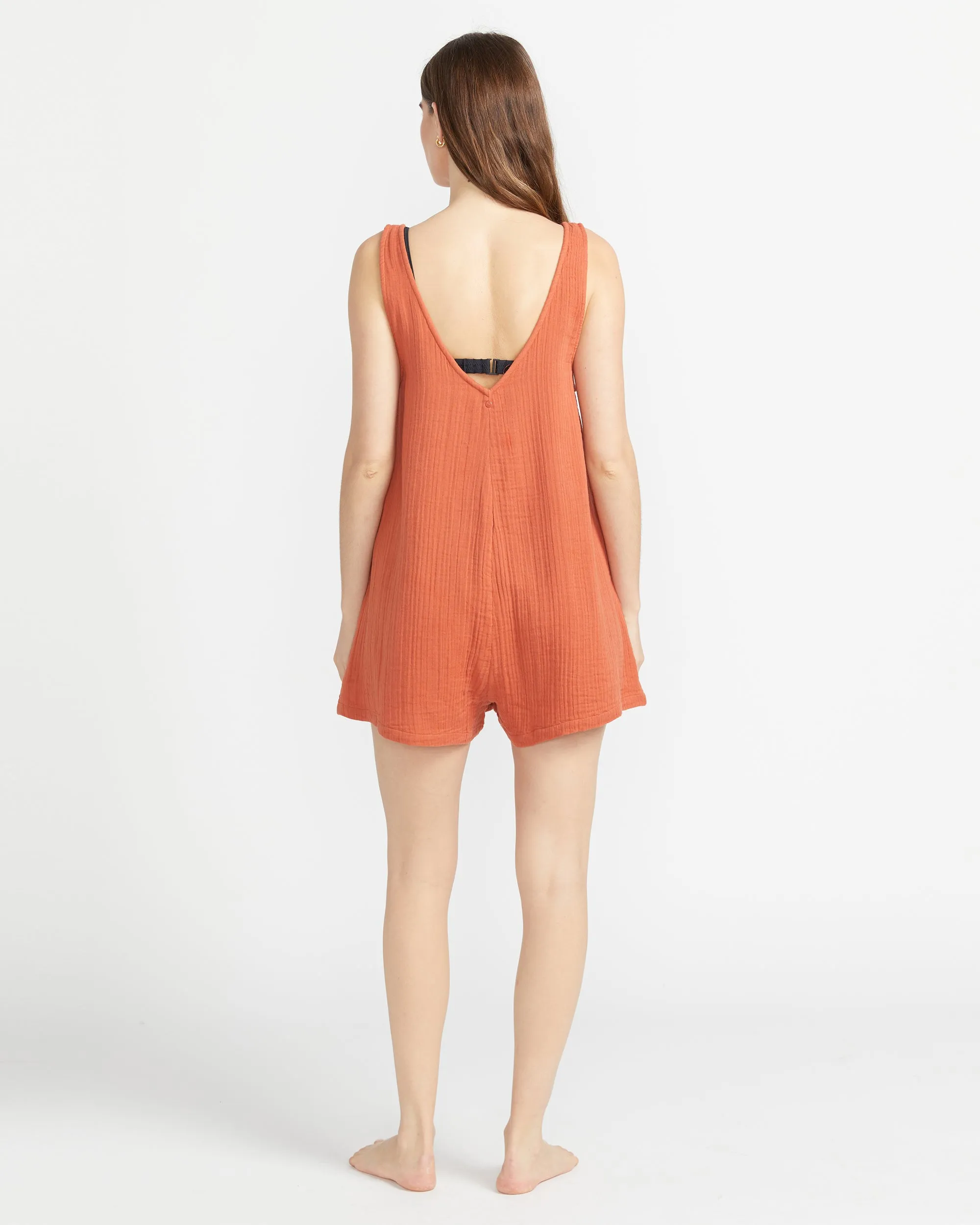 Hang Loose Romper - Dust Red