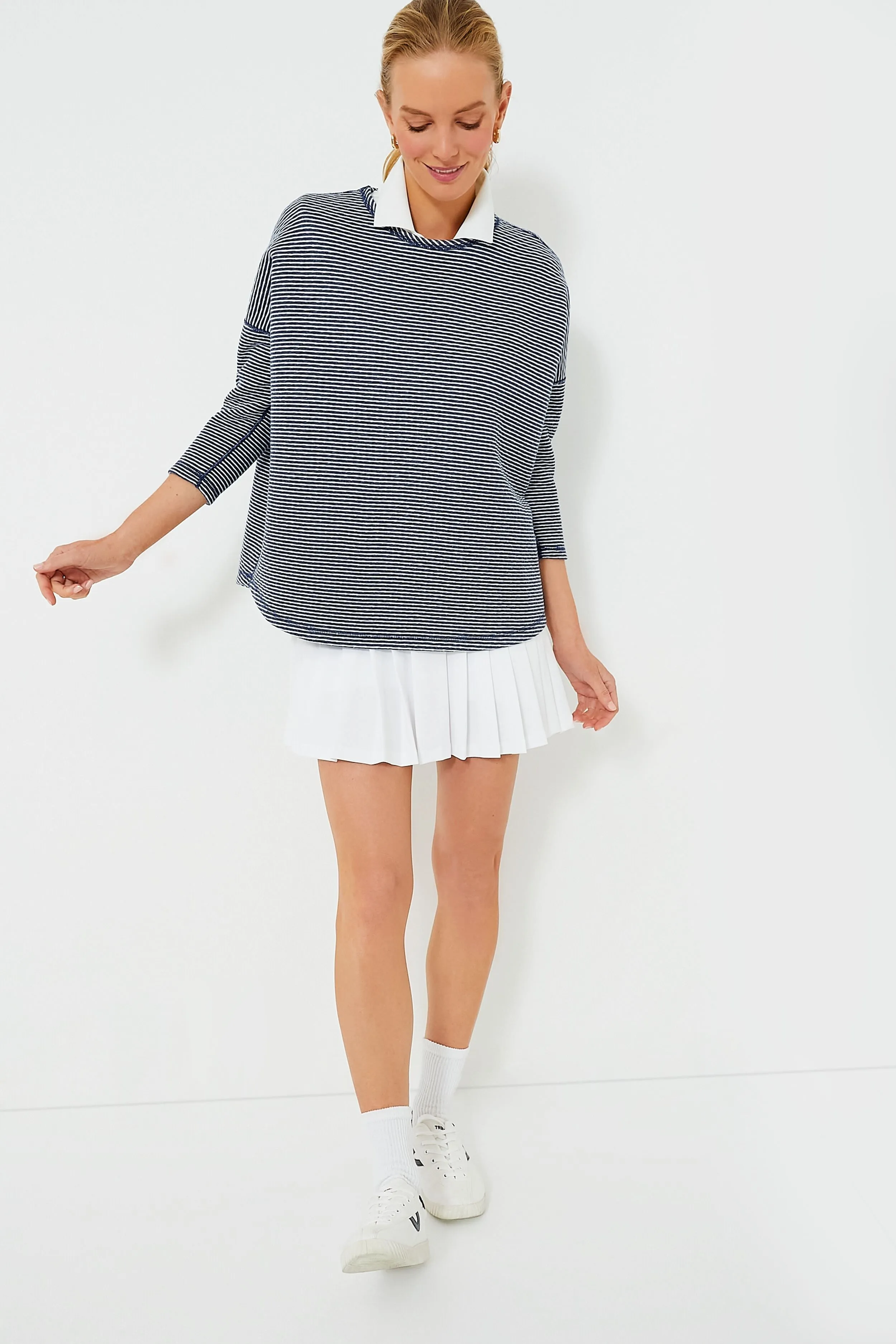 Heathered Navy Reversible Ally Swing Sweatshirt