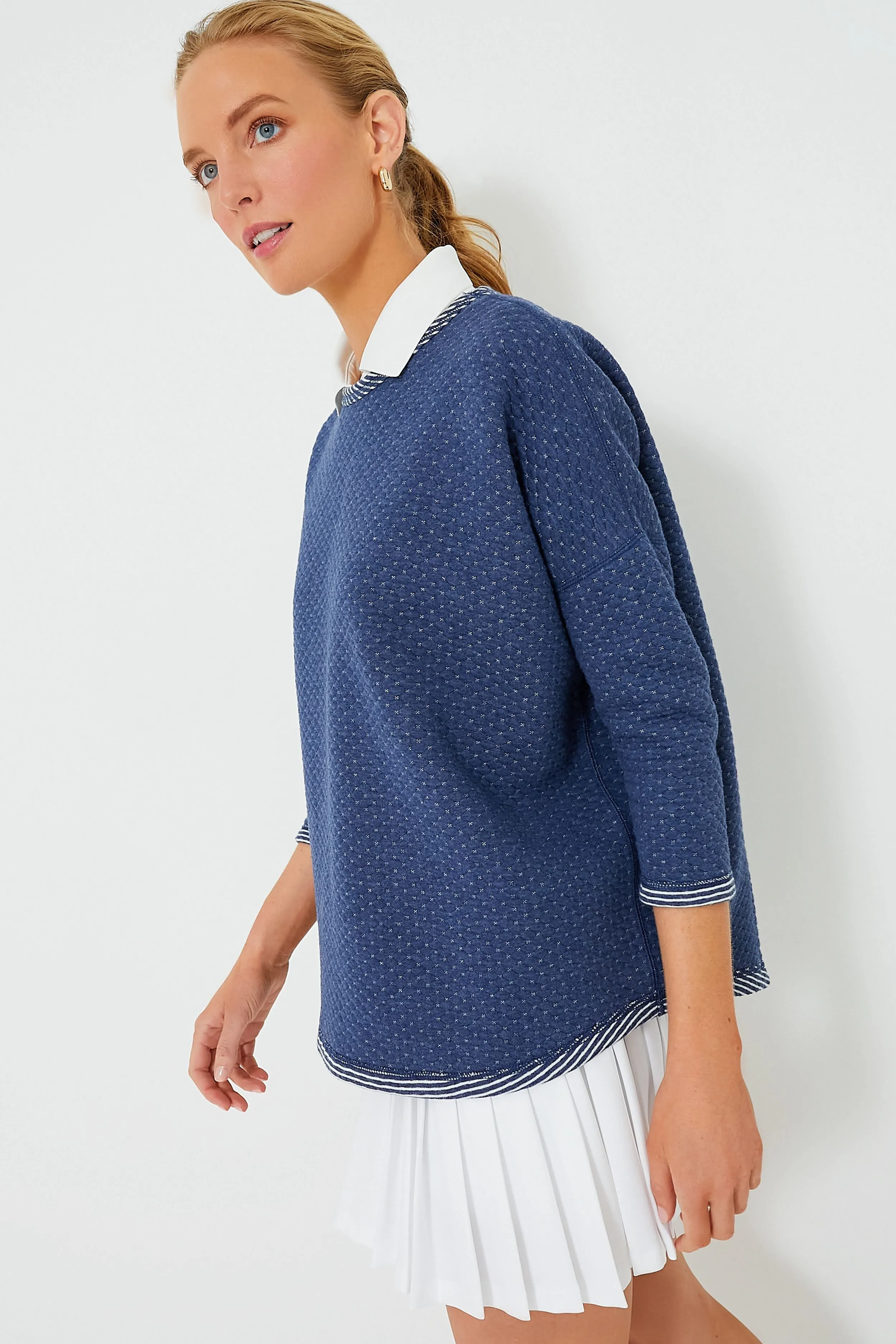 Heathered Navy Reversible Ally Swing Sweatshirt