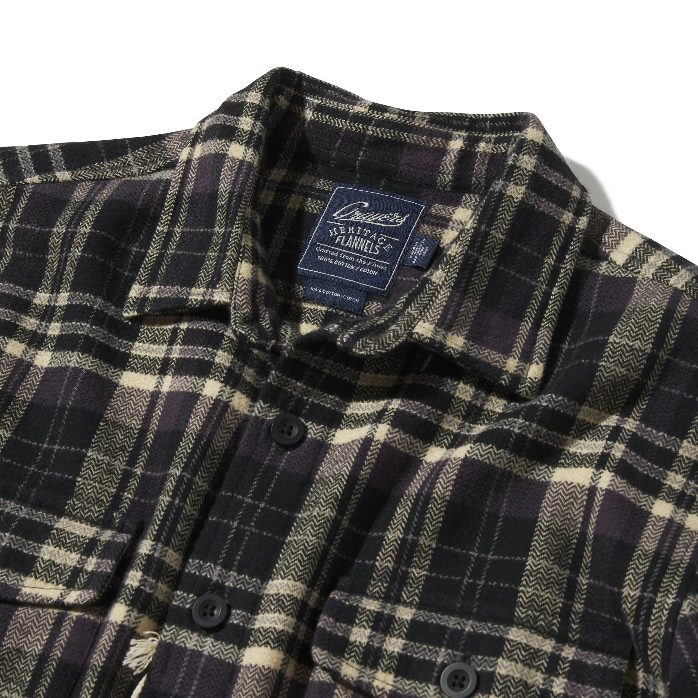 Herringbone Heritage Flannel - Black Cream