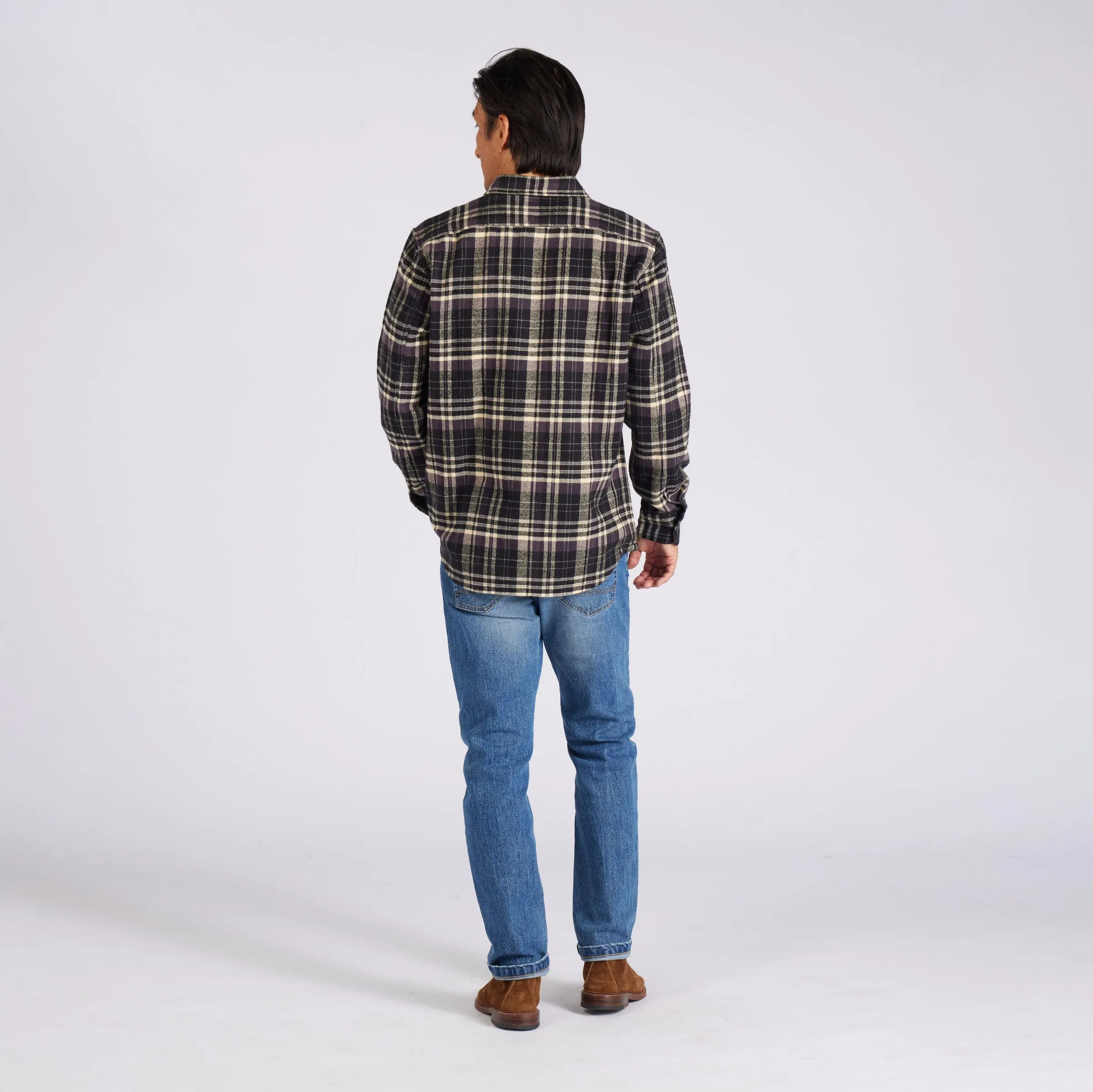 Herringbone Heritage Flannel - Black Cream