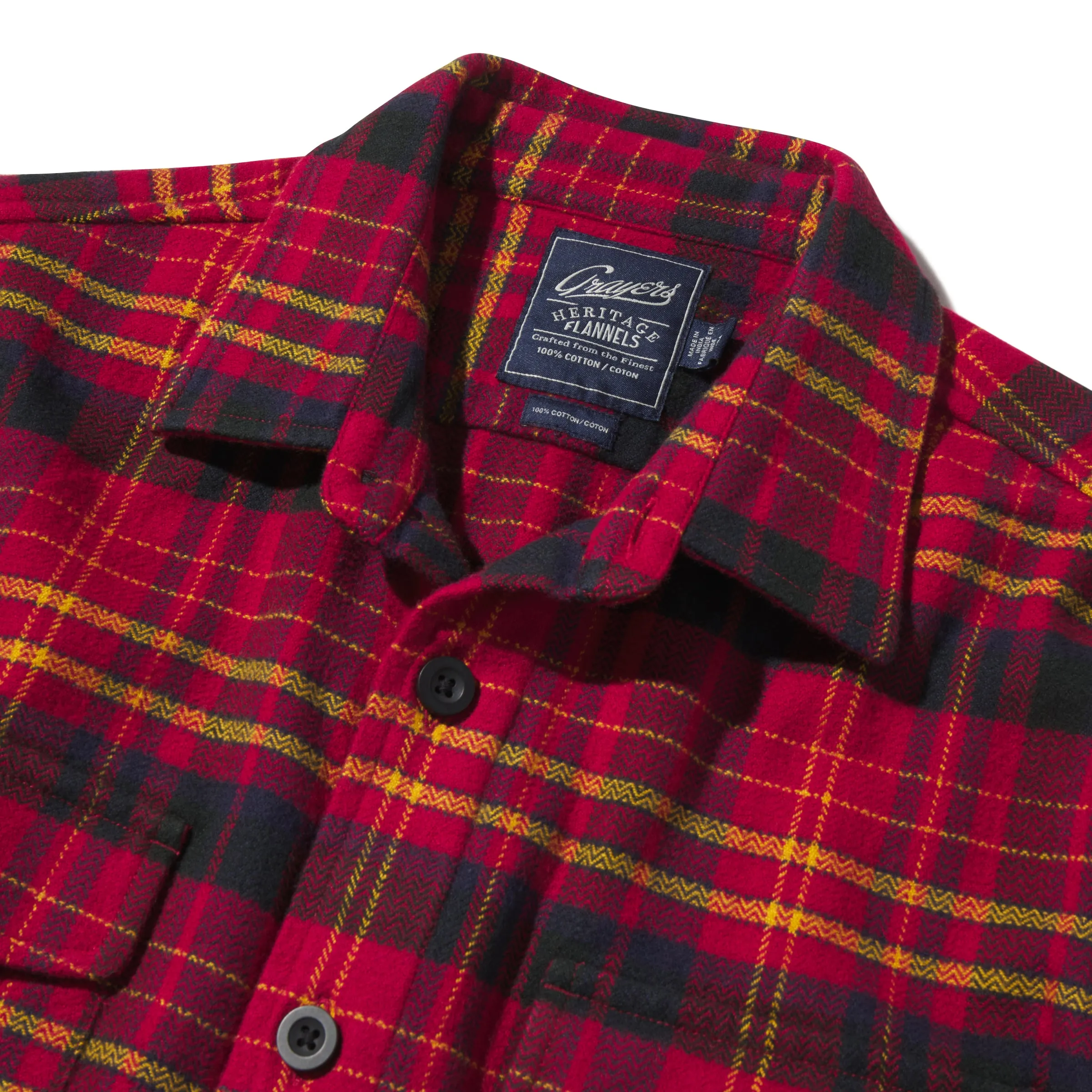 Herringbone Heritage Flannel - Red Navy Gold