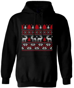 Hoodie - Rentier & Tannenbaum (Strick-Optik)