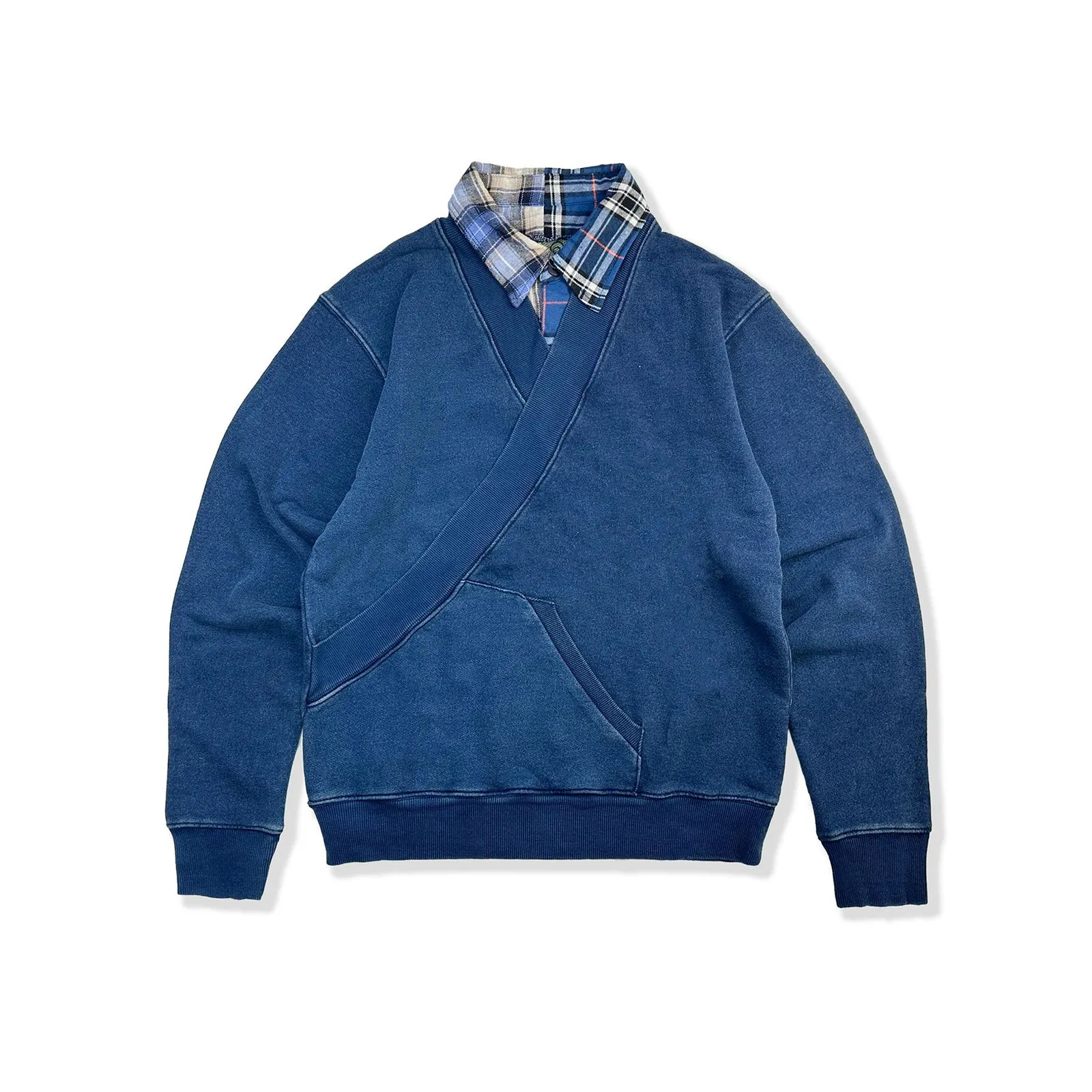 Indigo Japanese Fake Two-piece Plant Dyed Sweater