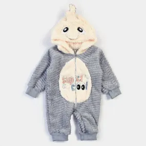 Infant Boys Knitted Character Romper - Gray