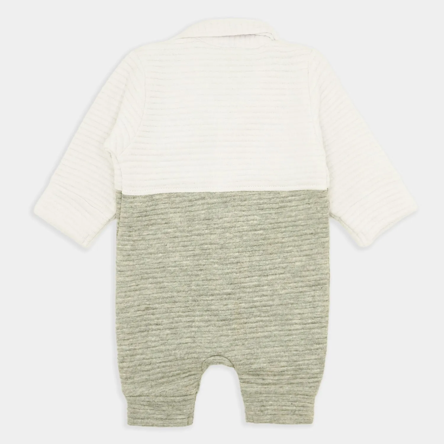 Infant Boys Knitted Romper Formal Quilted-White