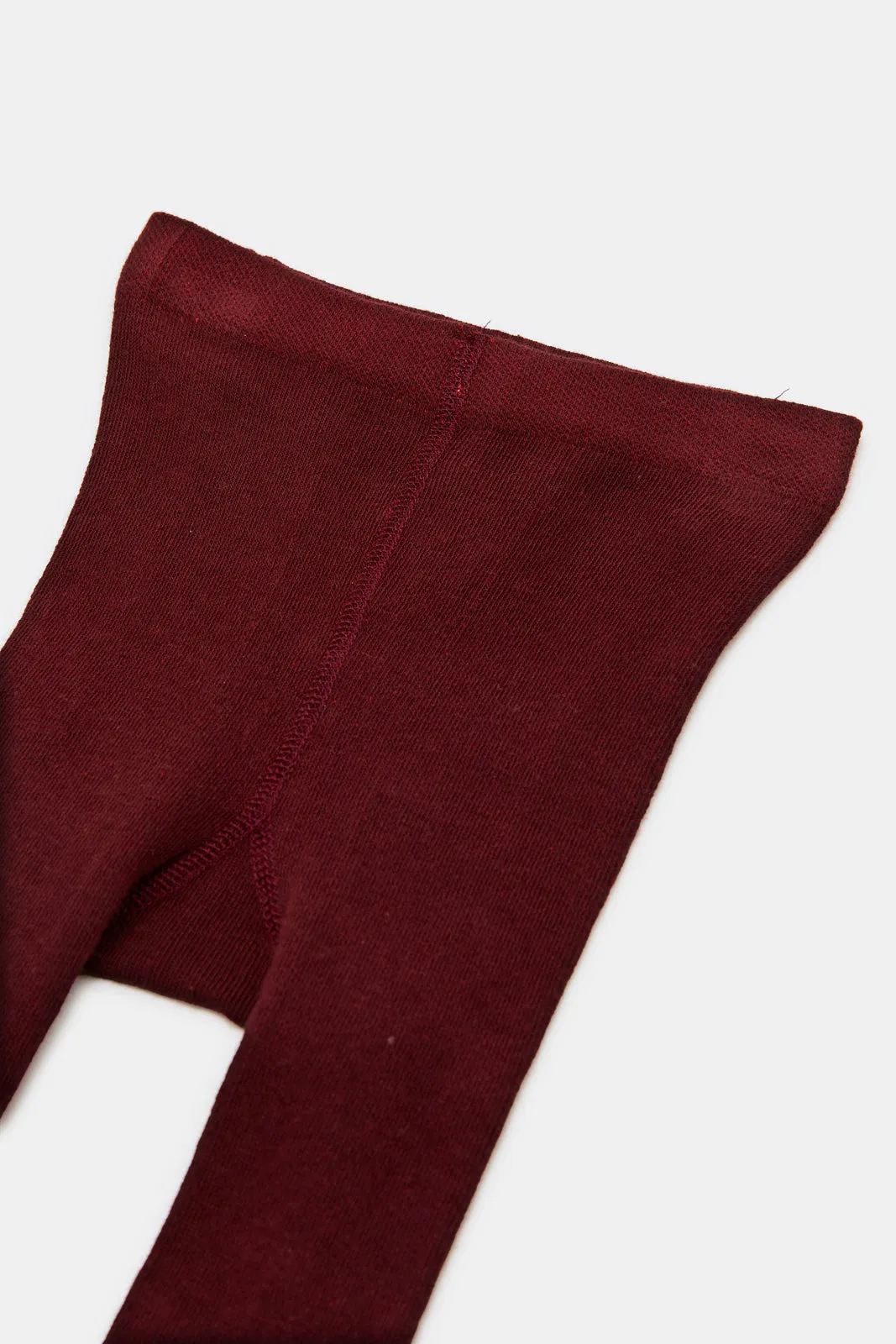 Infant Girls Burgundy Jacquard Tights