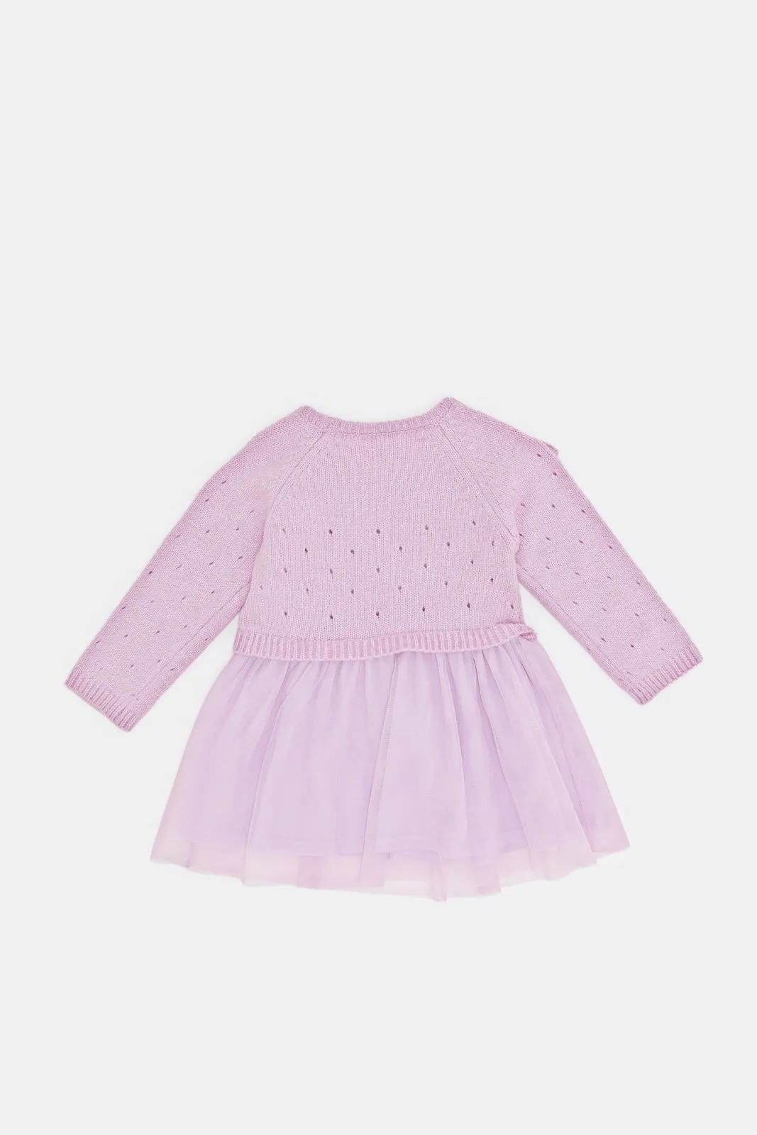 Infant Girls Lilac Sweater Mesh Dress