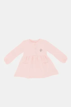 Infant Girls Pink Quilted Dress