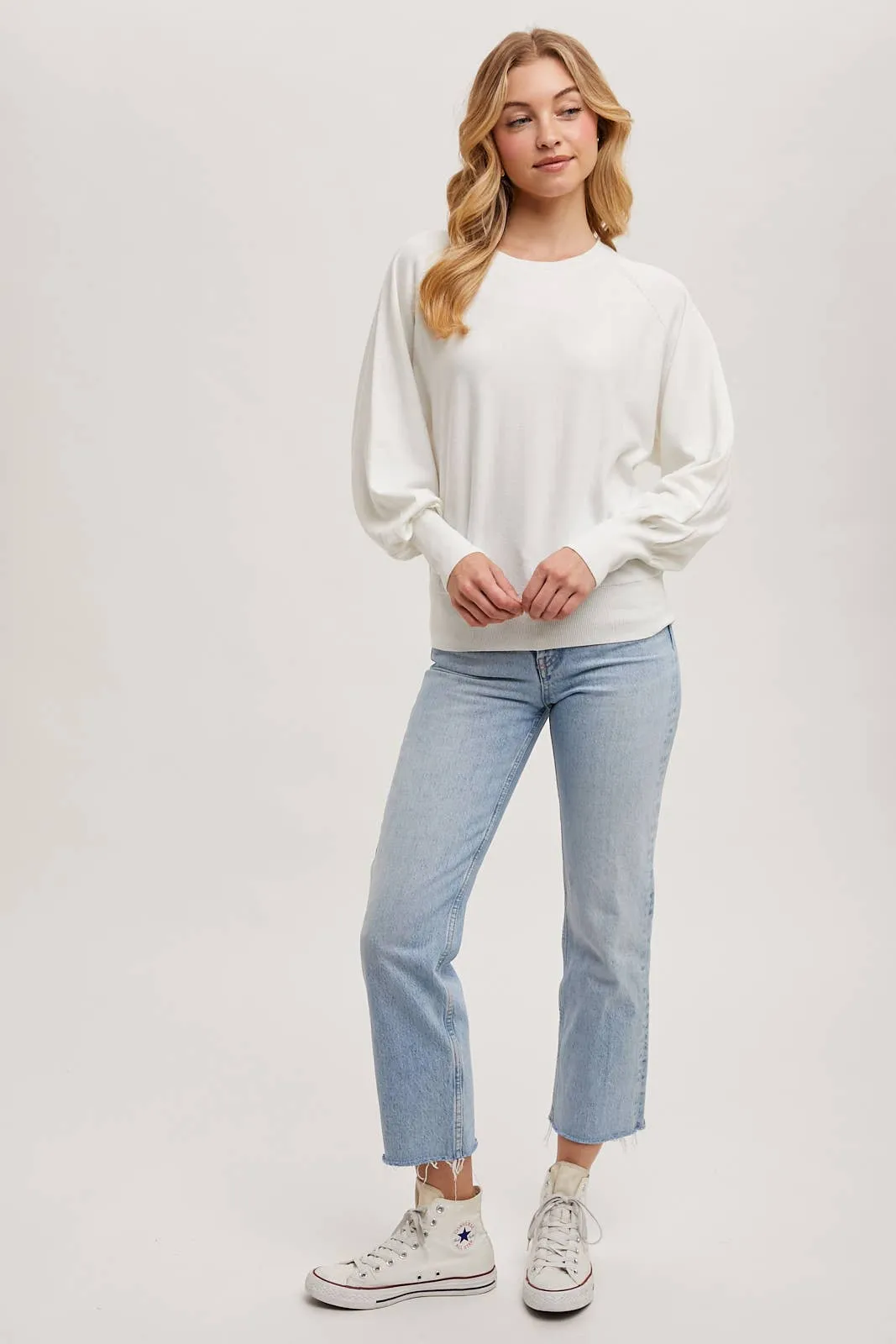 Ivory Lightweight Pullover Sweater