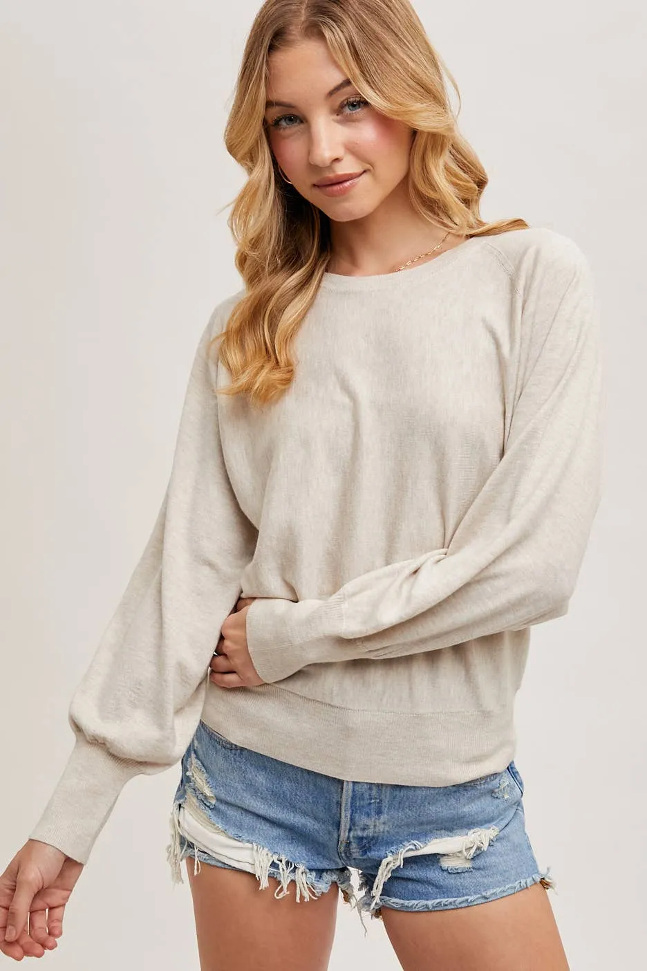 Ivory Lightweight Pullover Sweater