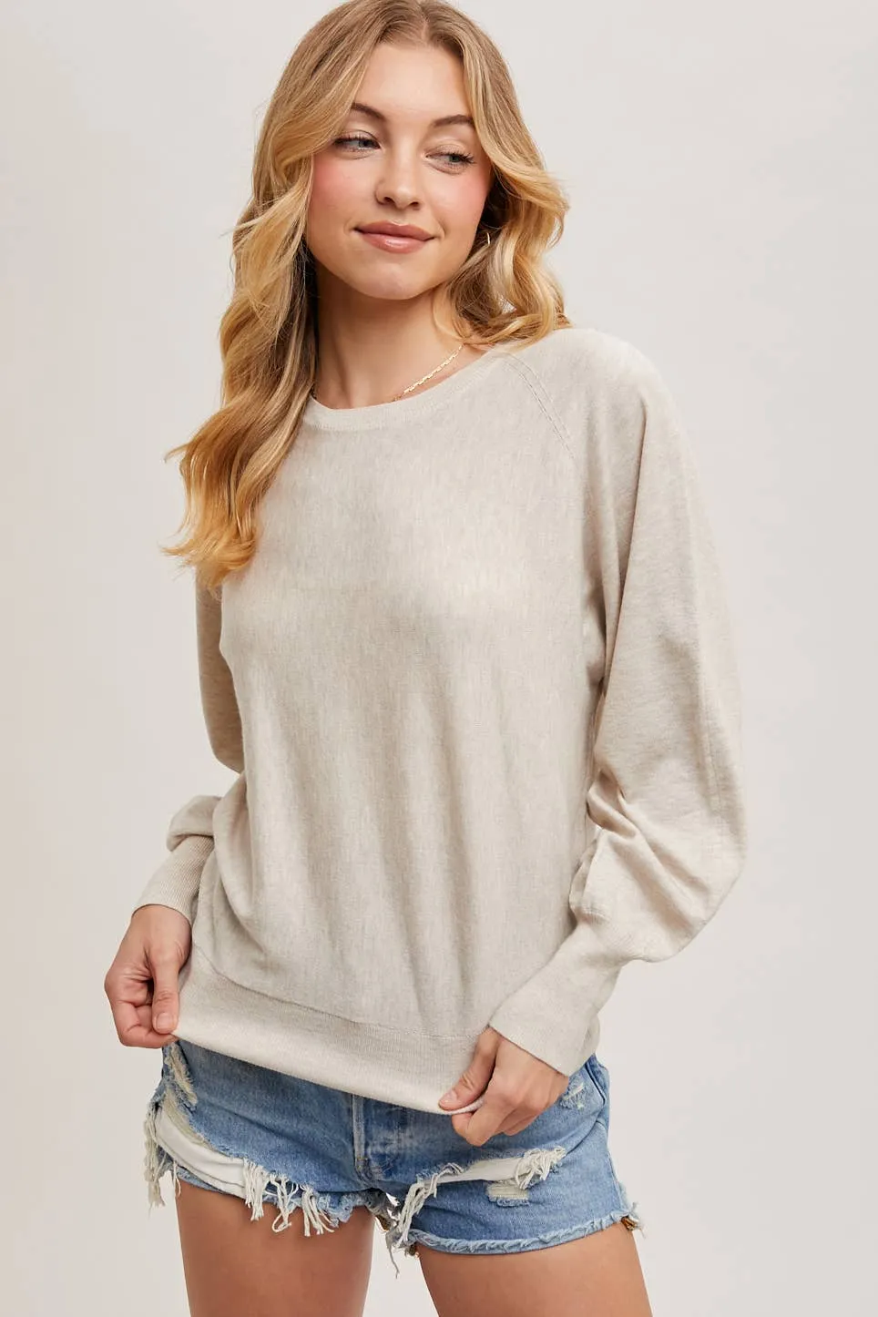 Ivory Lightweight Pullover Sweater