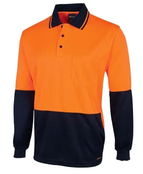 JB's Wear 6HJNL Hi Vis Jacquard Long Sleeved Polo Shirt