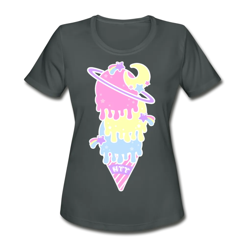 Kawaii cosmic melty ice cream Women's Moisture Wicking Performance T-Shirt