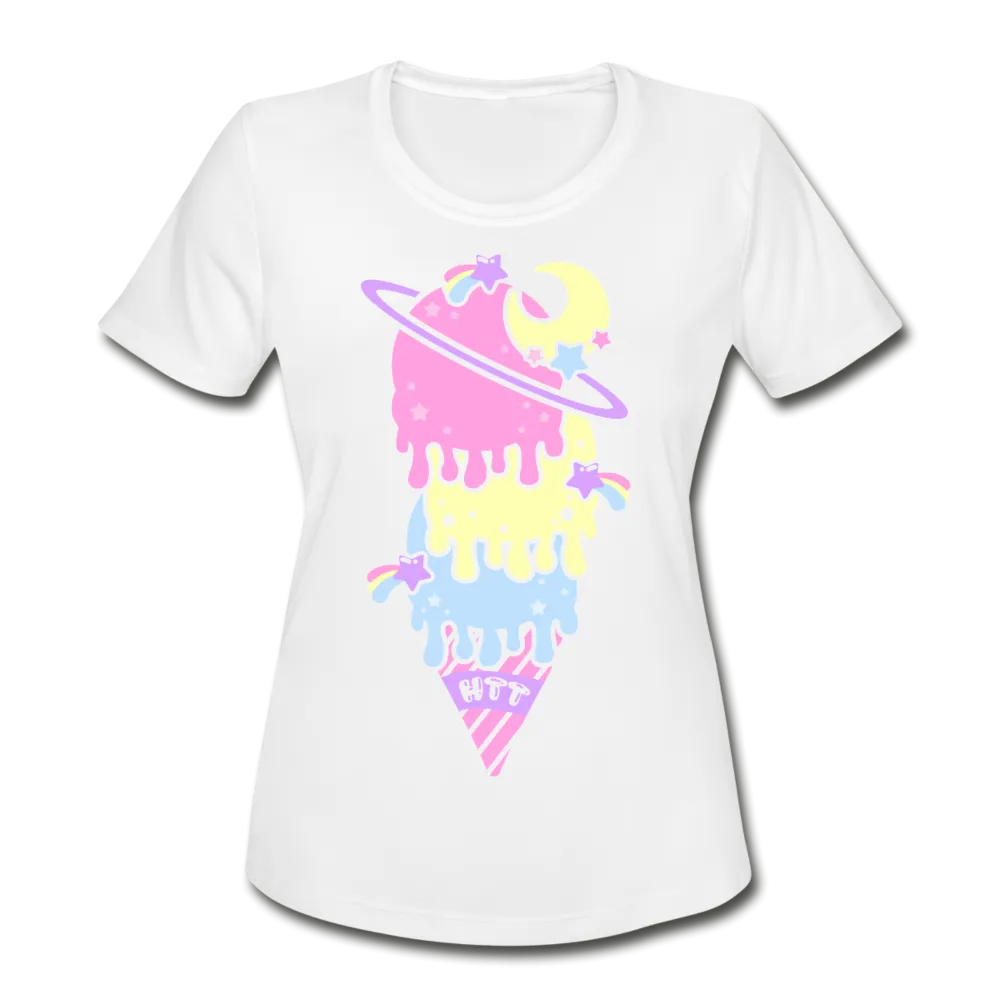 Kawaii cosmic melty ice cream Women's Moisture Wicking Performance T-Shirt