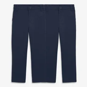 Kids stretch chino elastic-back pant 2-pack