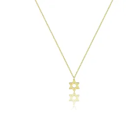 Kyerlyn 14k Gold David Star Necklaces