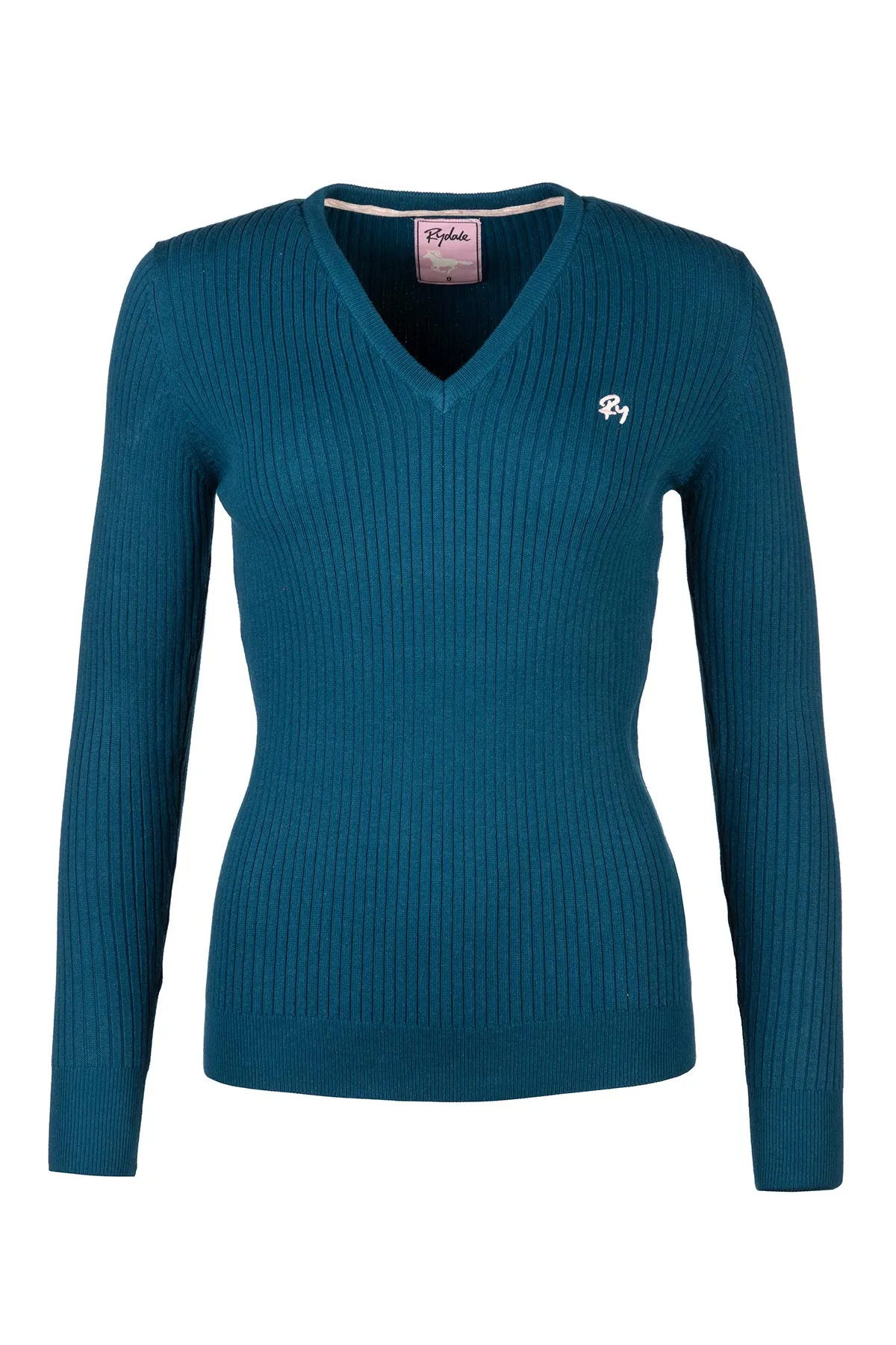 Ladies V Neck Ribbed Jumper - Gemma